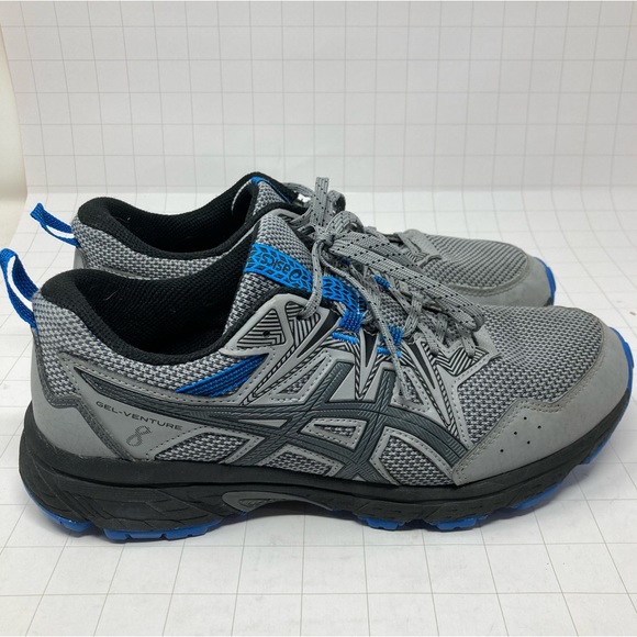 ASICS Gel Venture men’s size 8 trail running shoe grey & blue - Picture 4 of 13
